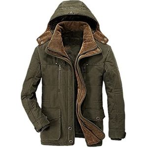Winterjas Mannen Parka Mannelijke Hooded Casual Liner Parka Hombre, legergroen, M