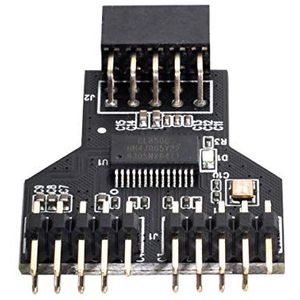 Xiwai Moederbord 9pin USB 2.0 Header 1 naar 2 Vrouwelijke Extension HUB Connector Adapter Poort Multilier