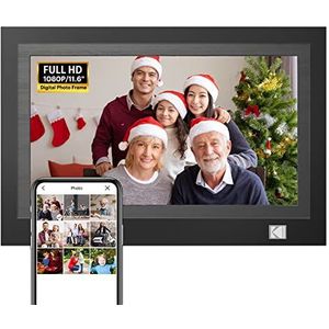 Digitale fotolijst met 11,6 inch HD-touchscreen, wifi, IPS-touchscreen, digitale fotolijst met 32 GB geheugen, automatische rotatie, delen van foto's, muziek, video