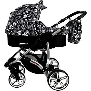 Kinderwagen babyzitje en Isofix optioneel te kiezen Allivio by SaintBaby White Flowers A70 2-in-1 zonder babyzitje