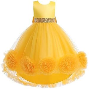 Lito Angels Bruidsmeisjes jurk voor Kleuter Meisjes Geel Maat 116 Leeftijd 5-6 Jaar Markeringsnummer 120