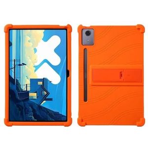 Tablet Case Geschikt for Lenovo Xiaoxin Pad Pro 12.7 inch 2025 TB-373FU TB-375FC Silicon Stand Cover Slip Flexibel Zacht(Orange)
