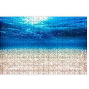 Puzzel 1000 Stukjes Onderwater Blauwe Oceaan Brede Panorama Achtergrond Met Zandige Zeebodem Houten Puzzel Speelgoed Vrienden Speciale Puzzel Voor Volwassenen Cadeau Puzzelsets Decompressie