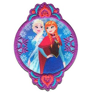 Lapjes Appliqués - Bevroren Frozen Elsa & Anna 1 - overdrukplaatjes opzetstukken Applicaties opnaaien opstrijken Lap Patches, Maat: 6 x 7 cm