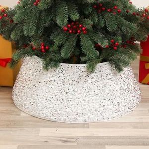 60cm buiten kerst opblaasbare versierde bal PVC gigantische grote ballen kerstboomversiering speelgoedbal zonder licht-pailletten-wit-60cm