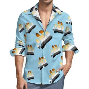 Gay Bear Proud Paw Casual Heren Shirts Lange Mouw met Zak Hawaiiaans Shirt Vakantie 4XL