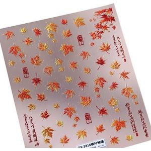 Esdoornbladeren nagelstickers glanzende nagels kunststickers Thanksgiving manicure stickers zelfklevende nagelstickers voor vrouwen