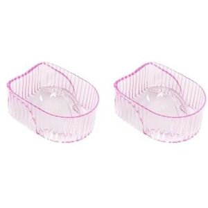 2 set Nail Soaking Bowl Nail Art Tool Manicure SPA Remover Acryl voor Home Salon Roze, 5.8x4.5x2.25 inch