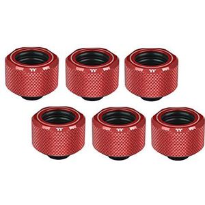 Thermaltake Pacific C-Pro G1/4 PETG OD compressiefittingen (16 mm, 6 stuks) rood