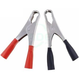 Rode en zwarte auto-accutestkabelclip Krokodilklemmen 50A 100 mm(1PCS RED 1PCS BLACK)