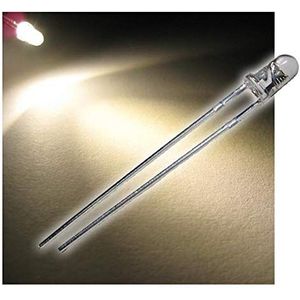 world-trading-net - 50 LEDs 3mm waterhelder warm wit type ""WTN-3-11000ww, light-emitting diode, bedraad, diode lichtgevend, als onderdeel