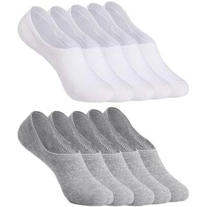YOUCHAN Sneakersokken voor Dames en Heren – 10 Paar No Show Sokken, Onzichtbare Korte Footies met Ultiem Comfort en Antislip Siliconen