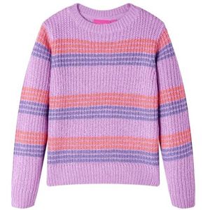 Kindertrui gebreid met strepen 92 lila en roze, meisjestrui, trui voor kinderen, trui peuters, gebreide kindertrui, trui kinderen, vest peuters