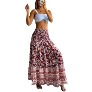 yk8fass Een elastische rok bk-3528, Rood, XL