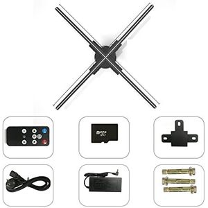 3D Hologram Fan, Hologram Fan Projector, 3D Holografische Fan Projector Holografische Imaging Lamp Wifi Led Teken Holografische Lamp Ondersteuning Afbeeldingen En Video voor Winkel/Bar/Kerstmis/Hallow