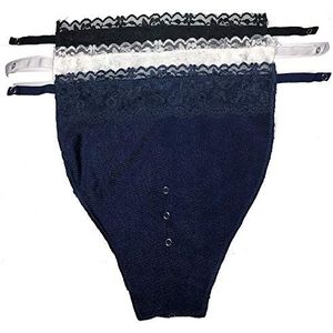 Oversized Dameskant Clip-on Mock Hemdje Beha - Zwart Wit Navy - Plus Maat voor C D E F Cup