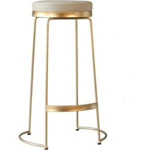 Barkruk Keukenbarkrukken Met Metalen Poten Armloze Barstoelen PU-gestoffeerde Eetkamerstoel Met Voetsteunen Pub Stoel Thuis Keuken (Color : Gold, Size : Sitting Height 75cm)