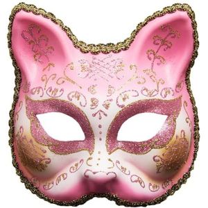 Luxylei Venetiaans bal masker kat gezicht anime cosplay masker half gezicht maskerade masker plastic aankleden masker partij kostuum accessoires