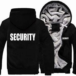 Heren Hoodies Sweatshirt voor SECURITY Winterjassen Fleece Pullover Zip Up Jassen Warm Dik Zwaargewicht Bovenkleding Tops met zakken-D||XL