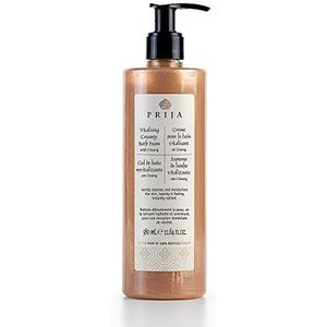 Prija Ginseng-badschuim, 380 ml, crèmig & vitaliserend badschuim voor zachte reiniging en gehydrateerde huid, 100% veganistisch en made in Italy