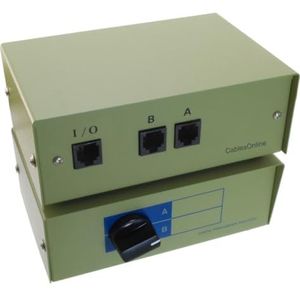 CablesOnline 2-weg A/B RJ45 metalen roterende handmatige schakelkast (SB-034)