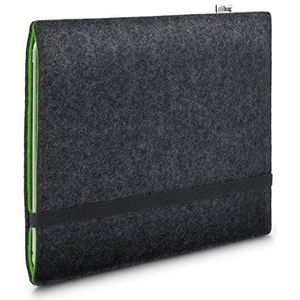 Stilbag vilthoes voor Apple iPad Pro 12.9 (2018) | Merino wolvilt case | FINN collectie - Kleur: antraciet/groen | Tablet beschermhoes Made in Germany