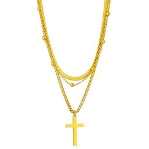 316L roestvrij staal gouden kleur kruis hanger ketting voor vrouwen nieuwe trend meisjes 3in1 ketting roestvrije sieraden partij cadeau