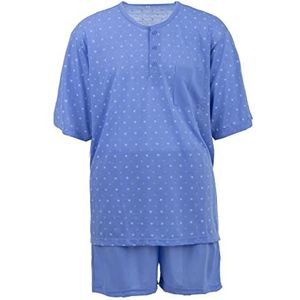 LUCKY Heren pyjama shorty pyjama korte mouwen grote maten 3XL-5XL, blauw, 5XL