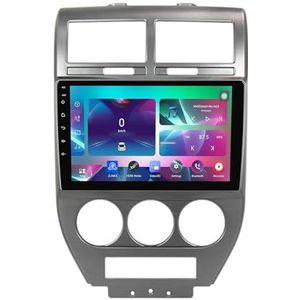 10"" Android 14 Touchscreen Autoradio 2 din met AHD Omgekeerd beeld Bediening op het stuur Bluetooth GPS navigatie Draadloze CarPlay voor Jeep Compass 2007-2009(Q200(4+32G))