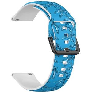 Compatibel met Garmin Vivoactive 5, Vivoactive 3/3 Music, Approach S12 / S40 / S42 (blauwe libel) 20 mm zachte siliconen sportband armband armband, Siliconen, Geen edelsteen