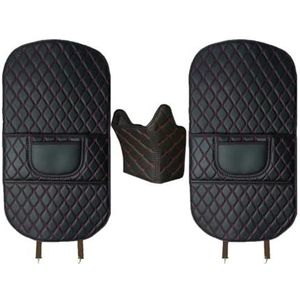 Voor ZR-V ZRV HR-V RZ 2023 2024 2025 Anti-vuile Rugleuning Pad Armsteun Box Covers Lederen Autostoel kick Mat (Color : Black Red 3PCS-01)