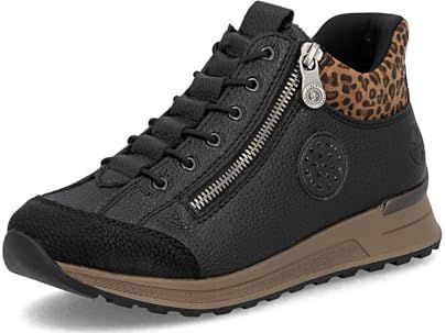 Rieker - N1457 - Dameslaarzen - Zwart - Korte Laarzen - Uitneembaar Voetbed