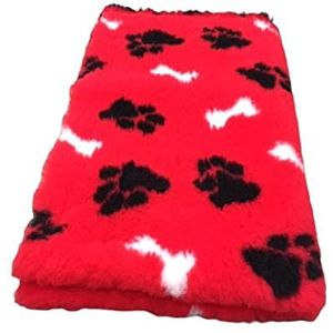 Vetbedding Veterinary Bed - Red - Paws & Bones - 150 x 100 cm Hondenkleed Dierenkleed Puppykleed Hondenfokker UK Made wasbaar