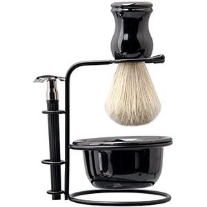 Scheerset - Premium - Scheerkwast - Zeepkom - Standhouder