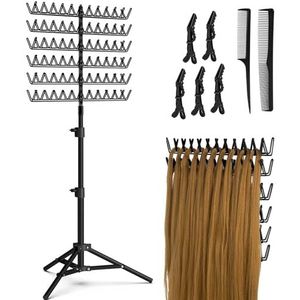 Vlechten Hair Rack, tweezijdig vlechtrek, metalen Hair Extension Rack in hoogte verstelbaar, Hair Styling Tool