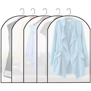 Kledinghoezen 3 stuks transparante kleding stofhoes kledingstuk pak jas organizer cover voor thuis garderobe opslag beschermen tas kleding cover (kleur: zonder rits, maat: 60 x 80 cm)