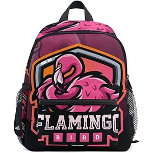 Flamingo Rode vogelrugzak voor kleine kinderen, lichtgewicht boekentas, kleuterschool, schoolrugzak voor 1-6 jaar op reis, meisjes en jongens, Patroon., Medium