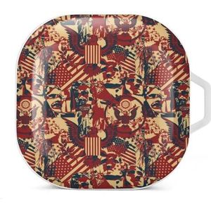 Symbolen van de Amerikaanse oordopjes hoesje compatibel met Samsung Hard Shell beschermhoes wit-stijl