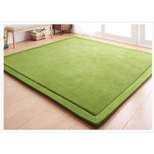 Vloerkleed Kinderkamer, Speelkleed Kruipmat Baby Kinderen Kleed 2cm, Groot Speelmat Antislip, Speeltapijt Opvouwbaar, Licht Groen, 200 x 200cm