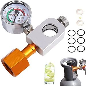 CO2-navulling adapter, compatibel met SodaStream Duo, Art, Terra Quick Connect CO2-cilinder, CO2-flessenadapter, omveladapter met 3500 psi manometer voor aansluiting W21.8-14 CO2-fles