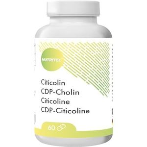 Nutritec CDP-Cholin 500 mg Citicholin per dagelijkse dosis - 60 capsules, veganistisch