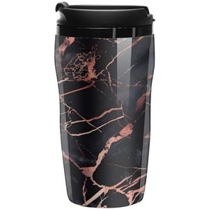 Rose Gold Foil Zwart Marmeren Koffie Cup met Deksel Reizen Mok Thee Cups Koffie Tumbler voor Vrouwen Mannen 250ml