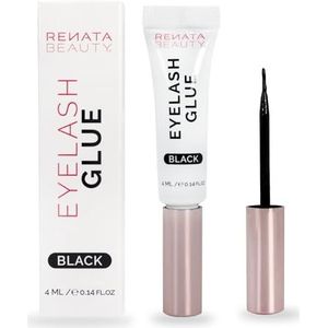 Renata Beauty Wimperlijm Zwart – 24u Langhoudende Waterproof Lijm voor Nepwimpers – Flexibele Duo-Tube met Precieze Borstelapplicator