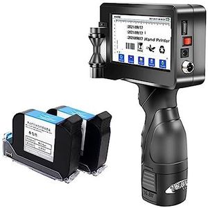 Draagbare inkjetprinter, 600 DPI 24 Taal Barcode Hand Gun Printer 12.7mm Afdrukhoogte Draagbare Handheld Inkjet Printer Codering Machine(Printer with 2 ink)