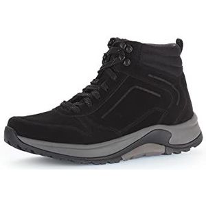Pius Gabor Heren sneakers hoog voor mannen, halfhoge schoenen, uitneembaar voetbed, zwart zwart 01, 48.5 EU