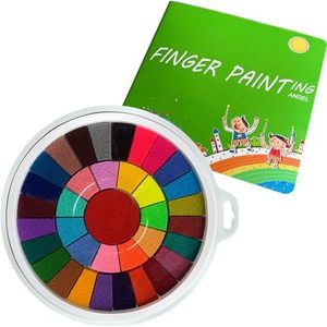 Funny Finger Painting Kit and Book, Funny Finger Painting Kit, 25 Color Funny Finger Painting Kit, Washable and Safe Paint, Children's Art Painting Gift with Coloring Book (36B)