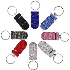 Pill Case Keychain, Aluminum Alloy Pill Holder, Portable Medicine Vitamin Tablet Organizer, BPA Free Metal EDC Pendant Pill Box (Size : 8 pcs)
