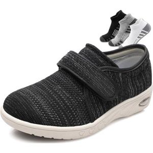 Diabetische Damesschoenen,Geschikt Voor Senioren Verstelbaar Wandelschoenen(Noir,49EU)