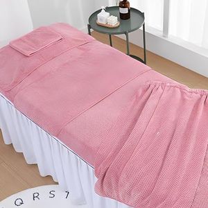 Massagebedhoesset, 5-delige Set Microvezel Beautybedhoes Met Gezichtsgat, Gewatteerde Katoenen Massagetafelhoes, Wasbaar For Beautybed En Tatoeagebed(Light Pink)