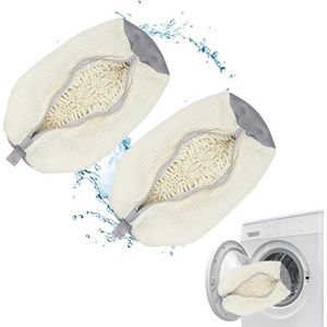 Schoenwaszak, wasmachine waszak, schoenen-wasmachine, droger, crèmekleurig, 2 stuks